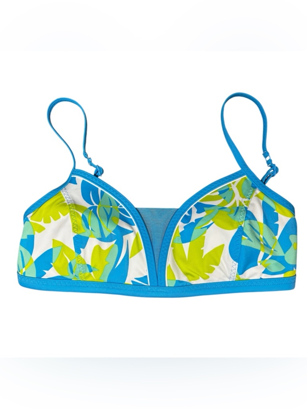 Lands’ End Tropical Floral mesh middle bikini top. Women’s 10